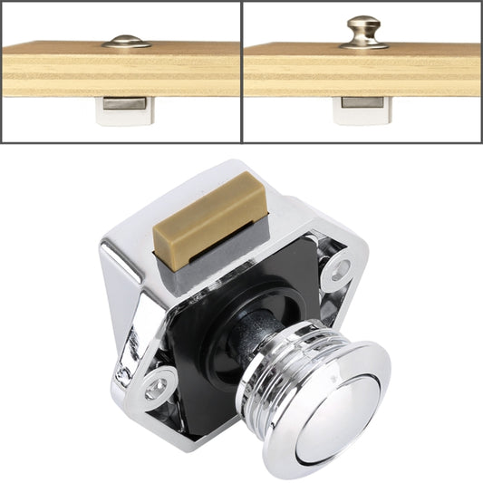 Press Type Drawer Cabinet Catch Latch Release Cupboard Door Stop Drawer Cabinet Locker for RV / Yacht / Furniture(Chrome) - In Car by buy2fix | Online Shopping UK | buy2fix