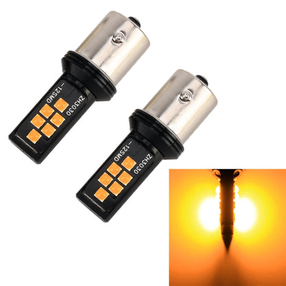 2 PCS 1156 DC9-16V / 3.5W Car Auto Turn Lights 12LEDs SMD-ZH3030 Lamps, with Constant Current(Yellow Light) - Arrow Turn Lights by buy2fix | Online Shopping UK | buy2fix