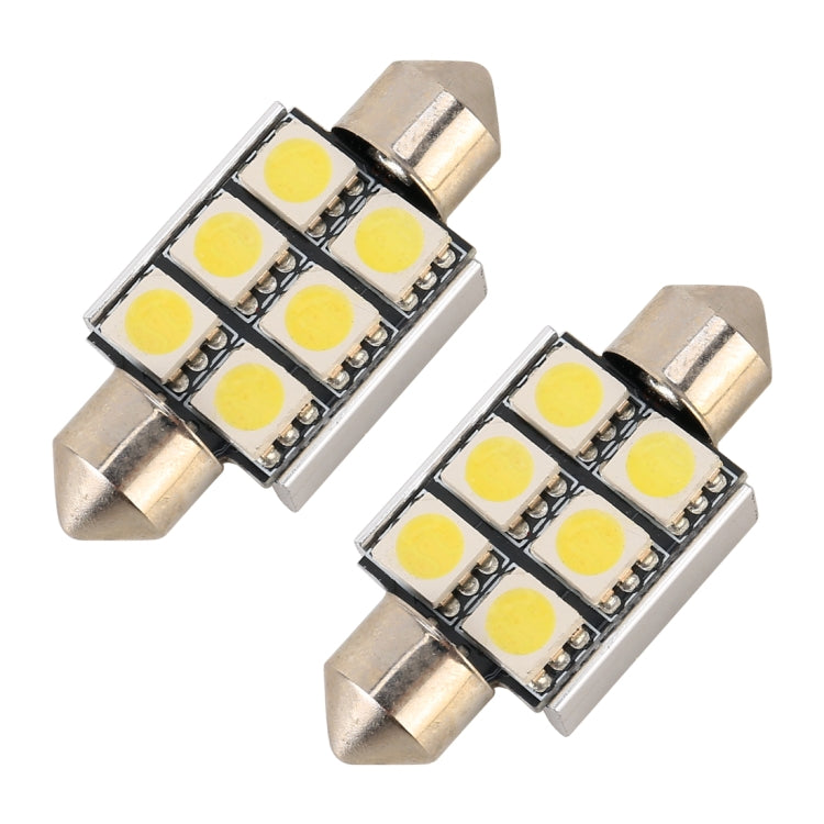 10 PCS 36mm DC12V / 2W / 7000K / 80LM 6LEDs SMD-5050 Car Reading Lamp(White Light) - Dome Lights by buy2fix | Online Shopping UK | buy2fix