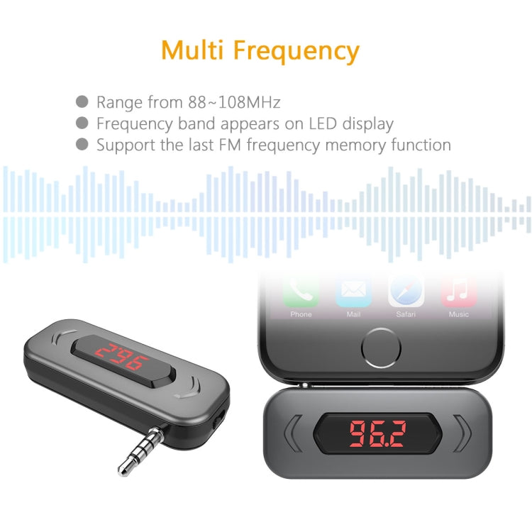 Doosl DSER107 Multifunctional Car FM Transmitter Wireless Music Receiver with 3.5mm Jack & LCD Display, Support Hands-free Call(Black) - Bluetooth Car Kits by DOOSL | Online Shopping UK | buy2fix