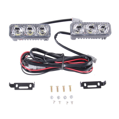 2 PCS DC 12V 6W 400 LM 6000K Tri Circular Car DRL Daytime Running White Lights Lamp, Cable Length: 50cm - Running Lights by buy2fix | Online Shopping UK | buy2fix