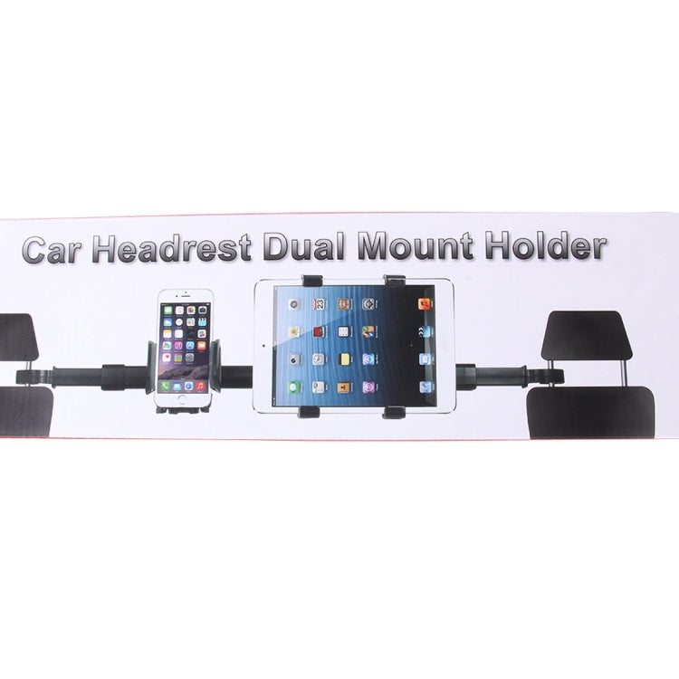 IMOUNT Car Headrest Mount 2 in 1 Car Back Seat Headrest Mount Tablet and Phone Holder with 360 Degree Adjustable Rotatio, For iPhone, Galaxy, Huawei, Xiaomi, Sony, LG, HTC, Google and other Smartphones, iPad, Tablet, Phone - Car Holders by buy2fix | Online Shopping UK | buy2fix