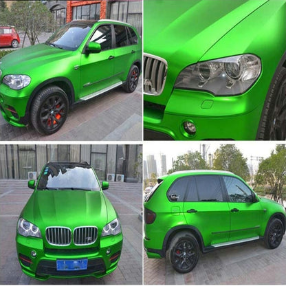 1.52 * 0.5m Waterproof PVC Wire Drawing Brushed Chrome Vinyl Wrap Car Sticker Automobile Ice Film Stickers Car Styling Matte Brushed Car Wrap Vinyl Film (Green) - Auto Film by buy2fix | Online Shopping UK | buy2fix