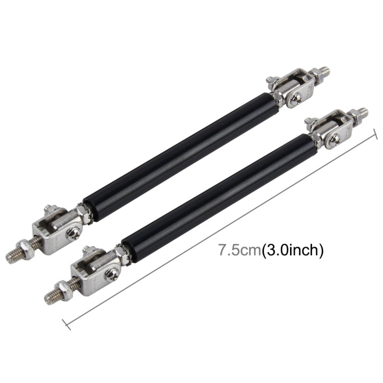 2 PCS Car Modification Large Surrounded By The Rod Telescopic Lever Front and Rear Bars Fixed Front Lip Back Shovel Adjustable Small Rod, Length: 7.5cm(Black) - In Car by buy2fix | Online Shopping UK | buy2fix