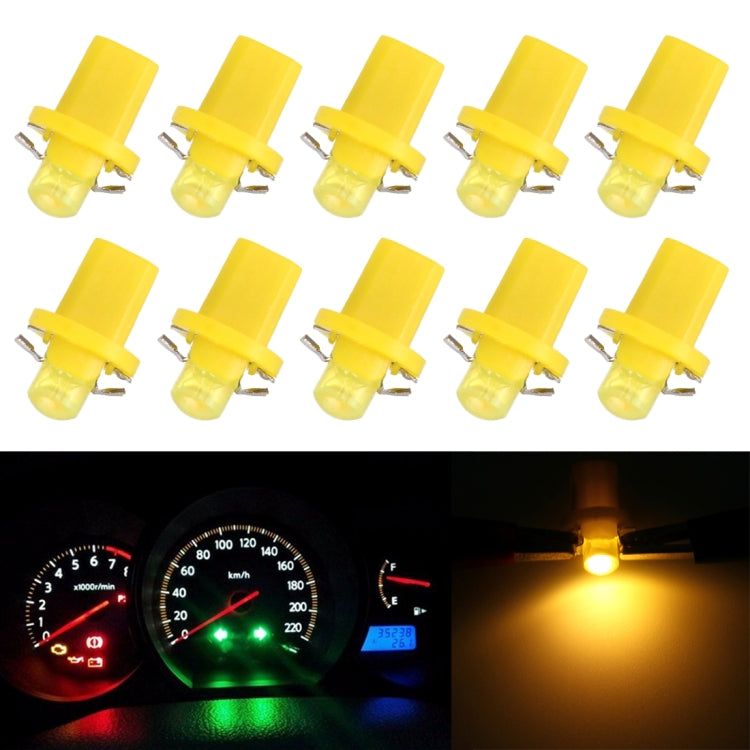 10 PCS 0.4W B8.5 Wedge Instrument Panel COB LED Light Dashboard Gauge Cluster Indicator Lamp Bulb (Amber) - Instrument Lights by buy2fix | Online Shopping UK | buy2fix