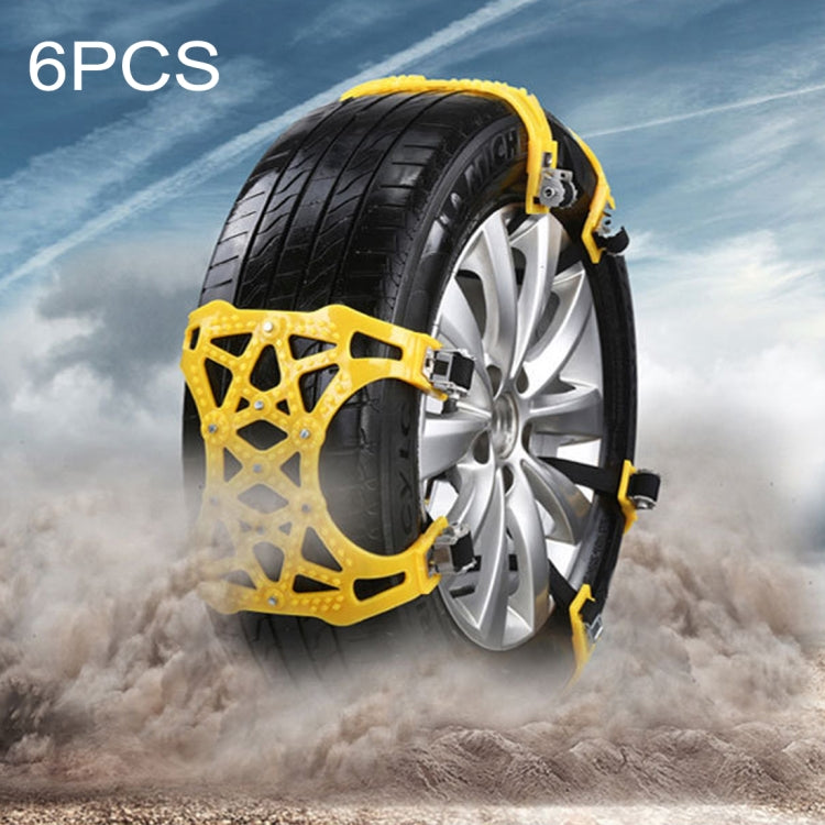 6 PCS Car Snow Tire Anti-skid Chains Winter Car Snow Tire Chains Wheel Chains Anti-skid Belt Thickened Anti-slip Chains with Effortless Wheel - Car Road Trouble Clearer by buy2fix | Online Shopping UK | buy2fix