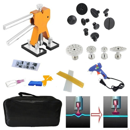 29 in 1 Auto Car Dent Lifter-Glue Puller Aluminium Alloy Tab Bodywork Repair Tools Kit, with 20W Glue Gun, US Plug or EU Plug - In Car by buy2fix | Online Shopping UK | buy2fix