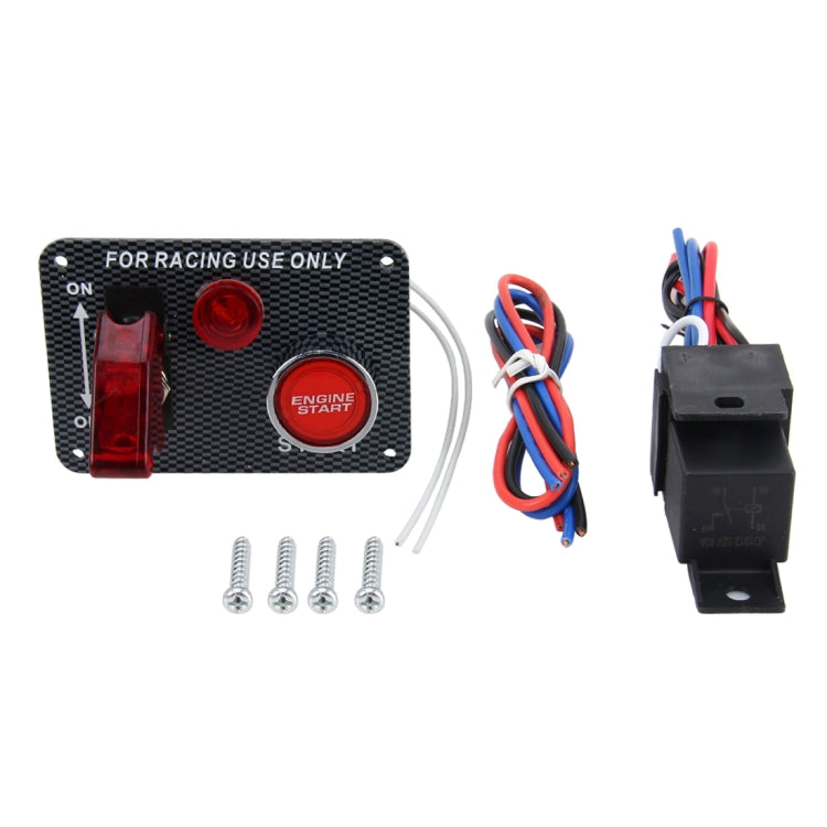Auto Racing Switch Cover Toggle Switch 12V 20A Panels Red Racing Ignition Switch Panel Engine Start Multi-function Automatic Ignition Switch for Racing Cars - In Car by buy2fix | Online Shopping UK | buy2fix
