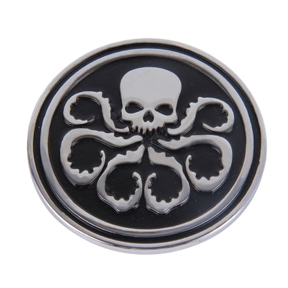 Skull Pattern Circular Shape Shining Metal Car Free Sticker(Black) - 3D Metal Sticker by buy2fix | Online Shopping UK | buy2fix