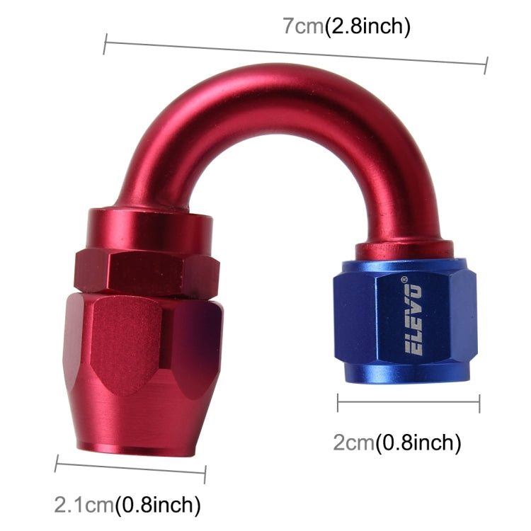 Pipe Joints 180 Degree Swivel Oil Fuel Fitting Adaptor Oil Cooler Hose Fitting Aluminum Alloy AN8 Curved Fitting Car Auto Accessories - In Car by buy2fix | Online Shopping UK | buy2fix