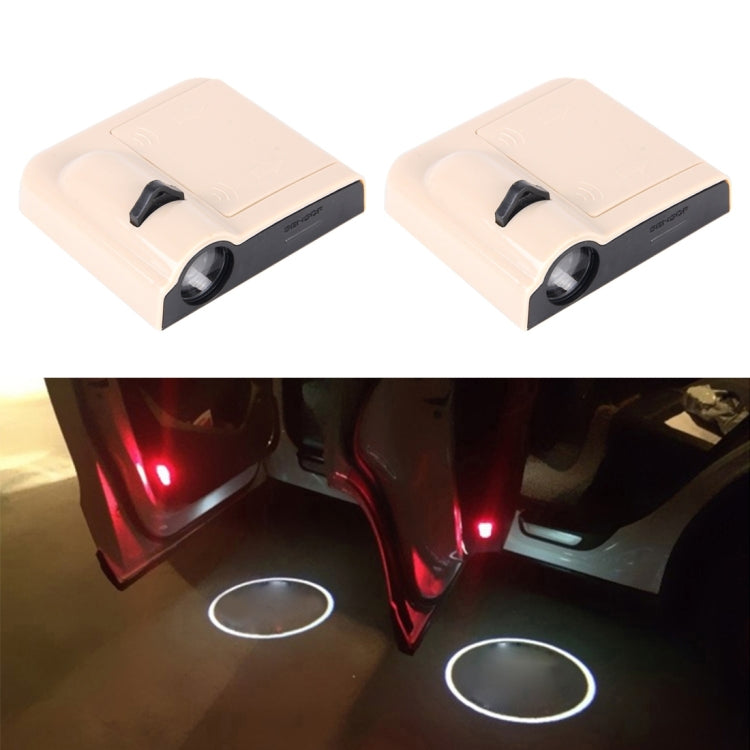 2 PCS LED Ghost Shadow Light, Car Door LED Laser Welcome Decorative Light, Display Logo for Honda Car Brand(Khaki) - Door Lights by buy2fix | Online Shopping UK | buy2fix