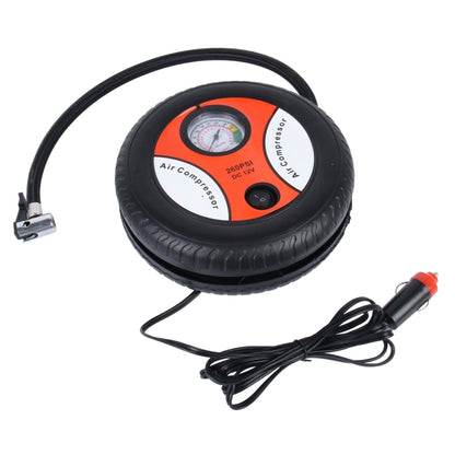 12V 10A Tire Shape Air Pump with Gauge and Three Nozzle Adapters Tire Inflator Compressor for Cars Vans Air Mattress Balls 250 PSI 25L/min - In Car by buy2fix | Online Shopping UK | buy2fix