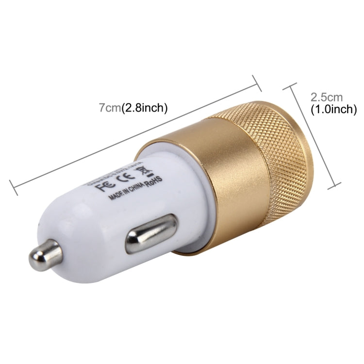 10 PCS Car Auto 5V Dual USB 2.1A/1A Cigarette Lighter Adapter for Most Phones(Gold) - Car Charger by buy2fix | Online Shopping UK | buy2fix