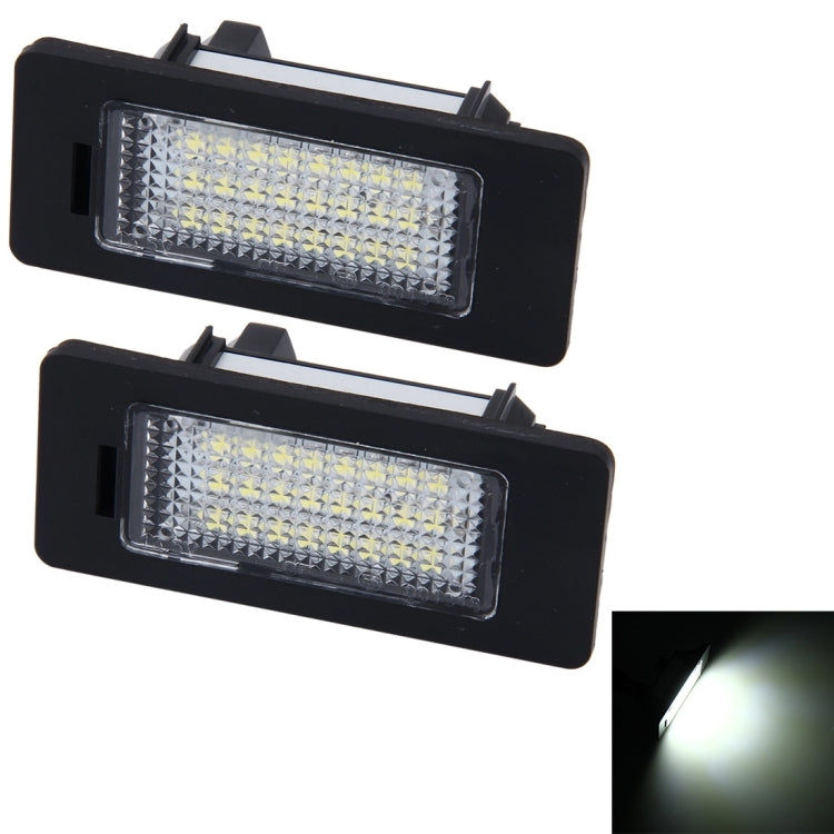 2 PCS License Plate Light with 24 SMD-3528 Lamps for BMW E81/E82/E90/E91/E92/E93/E60/E61/E39 (White Light) - In Car by buy2fix | Online Shopping UK | buy2fix