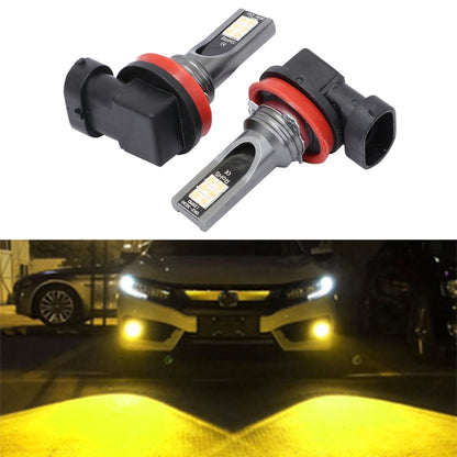 2 PCS H11 / H8 DC12V-24V / 12W / 3000K / 800LM 12LEDs SMD-3030 Car LED Fog Light (Yellow Light) - In Car by buy2fix | Online Shopping UK | buy2fix