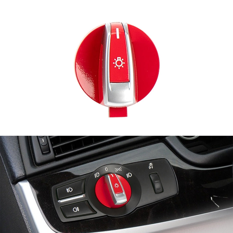Car Headlight  Switch Button Knob for BMW 5 Series 2010-2017, Left Driving (Red) - In Car by buy2fix | Online Shopping UK | buy2fix