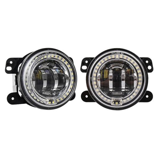 2 PCS DC12V-30V / 30W / 3A / 1440LM 12LEDs  4 inch Car LED Colorful Fog Light, Style: White Background (White Light) - In Car by buy2fix | Online Shopping UK | buy2fix