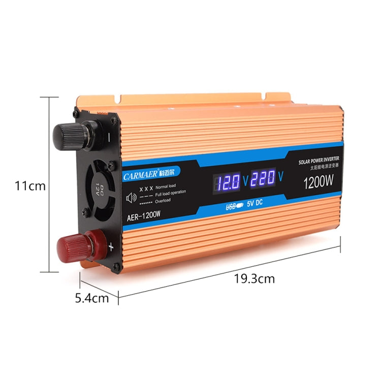 Carmaer 24V to 220V 1200W Car Multi-function Double Digital Display Inverter Household Power Converter - In Car by buy2fix | Online Shopping UK | buy2fix