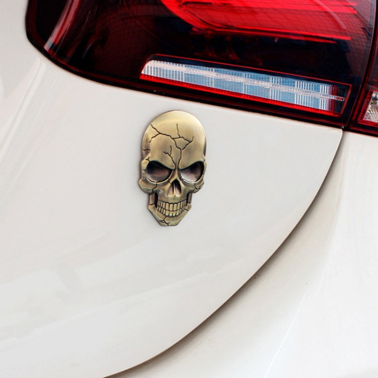 Three-dimensional Devil Skull Metal Car Sticker (Bronze) - In Car by buy2fix | Online Shopping UK | buy2fix