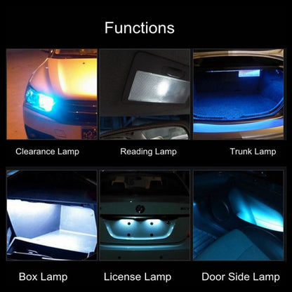 50 PCS T10 DC12V / 0.3W Car Clearance Light COB Lamp Beads (Blue Light) - In Car by buy2fix | Online Shopping UK | buy2fix
