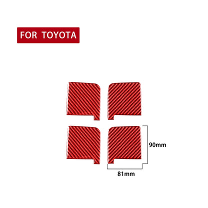 4 PCS / Set Carbon Fiber Car Inner Door Bowl Decorative Sticker for Toyota Tundra 2014-2018,Left and Right Drive Universal (Red) - In Car by buy2fix | Online Shopping UK | buy2fix