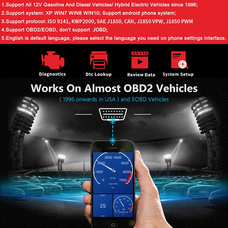 KONNWEI KW901 Android Phone OBD2 Car Bluetooth 5.0 Diagnostic Scan Tools(Orange) - Code Readers & Scan Tools by KONNWEI | Online Shopping UK | buy2fix