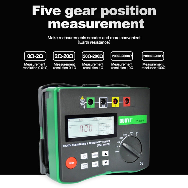 DUOYI DY4300 Higher Accuracy Digital Ground Resistance Tester - In Car by buy2fix | Online Shopping UK | buy2fix