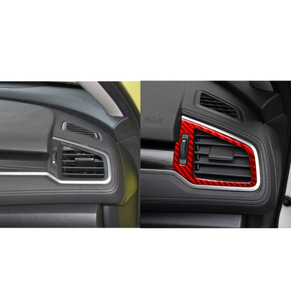 Car Carbon Fiber Left and Right Air Outlet Decorative Sticker for Honda Tenth Generation Civic 2016-2019, Left Drive (Red) - In Car by buy2fix | Online Shopping UK | buy2fix