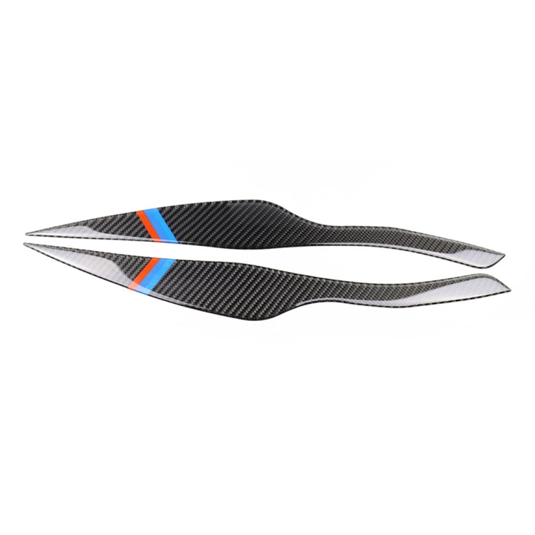 1 Pair Three Color Carbon Fiber Car Lamp Eyebrow Decorative Sticker for BMW E90 / 318i / 320i / 325i 2005-2008, Drop Glue Version - In Car by buy2fix | Online Shopping UK | buy2fix