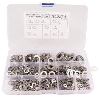 684 PCS Stainless Steel Spring Lock Washer Assorted Kit for Car / Boat / Home Appliance - In Car by buy2fix | Online Shopping UK | buy2fix