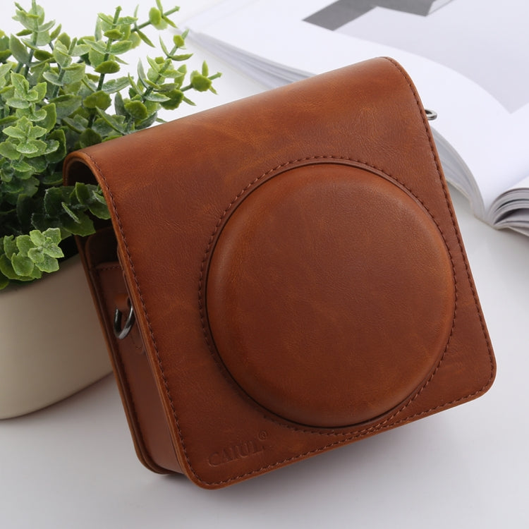 Retro Style Full Body Camera PU Leather Case Bag with Strap for FUJIFILM instax SQUARE SQ6 (Brown) - Camera Accessories by buy2fix | Online Shopping UK | buy2fix