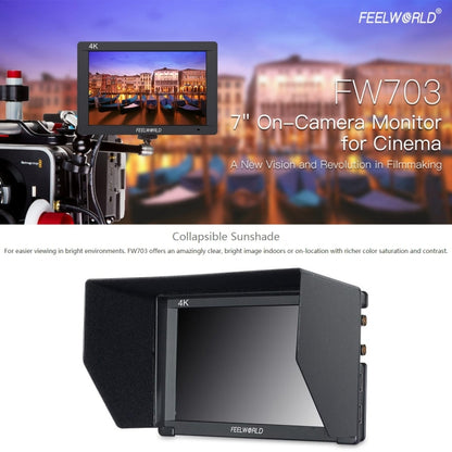 FEELWORLD FW703 1920x1200 7 inch IPS Screen HDMI 4K SDI Broadcast Camera Field Monitor - Camera Accessories by FEELWORLD | Online Shopping UK | buy2fix