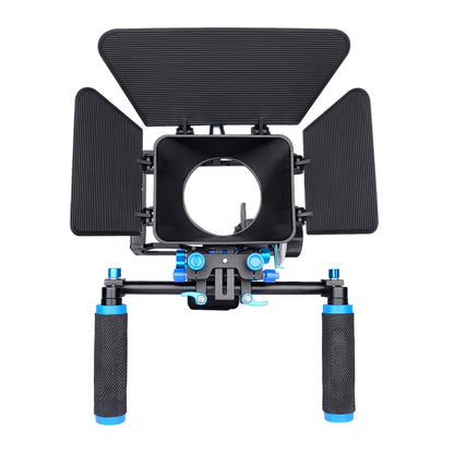 YELANGU D222 Dual Handles Camera Shoulder Mount + Camera Cage Stabilizer Kit with Matte Box + Follow Focus for DSLR Camera / Video Camera - Camera Accessories by YELANGU | Online Shopping UK | buy2fix