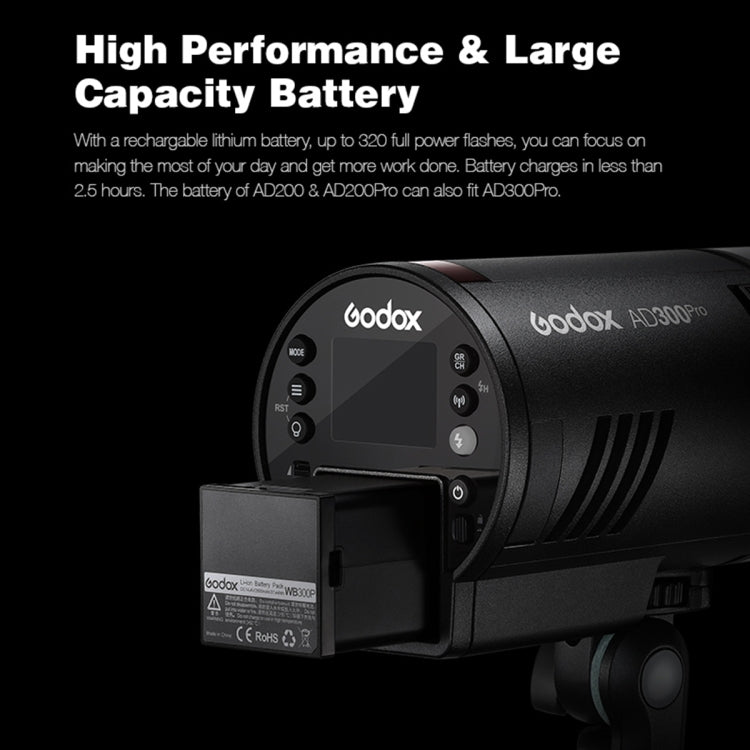 Godox  AD300 Pro 300Ws TTL HSS Pocket Flash Outdoor Speedlite Light &#8203;Kits(EU Plug) - Camera Accessories by Godox | Online Shopping UK | buy2fix