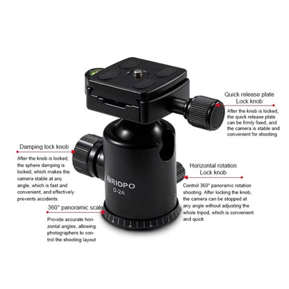 TRIOPO D-2A 360 Degree Rotation Aluminum Alloy Tripod 36mm Ball Head with Quick Release Plate - Camera Accessories by TRIOPO | Online Shopping UK | buy2fix