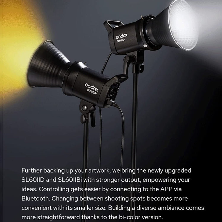 Godox SL60IIBi 75W Bi-Color 2800K-6500K LED Video Light(EU Plug) - Shoe Mount Flashes by Godox | Online Shopping UK | buy2fix