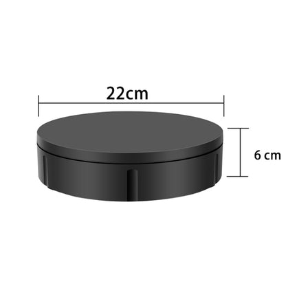 22cm USB Charging Rotating Display Stand Video Shooting Props Turntable, Load: 10kg, No Battery(Black) - Camera Accessories by buy2fix | Online Shopping UK | buy2fix