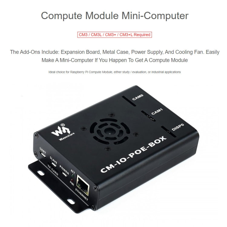 Waveshare Mini-Computer for Raspberry Pi CM(UK Plug) - Consumer Electronics by buy2fix | Online Shopping UK | buy2fix