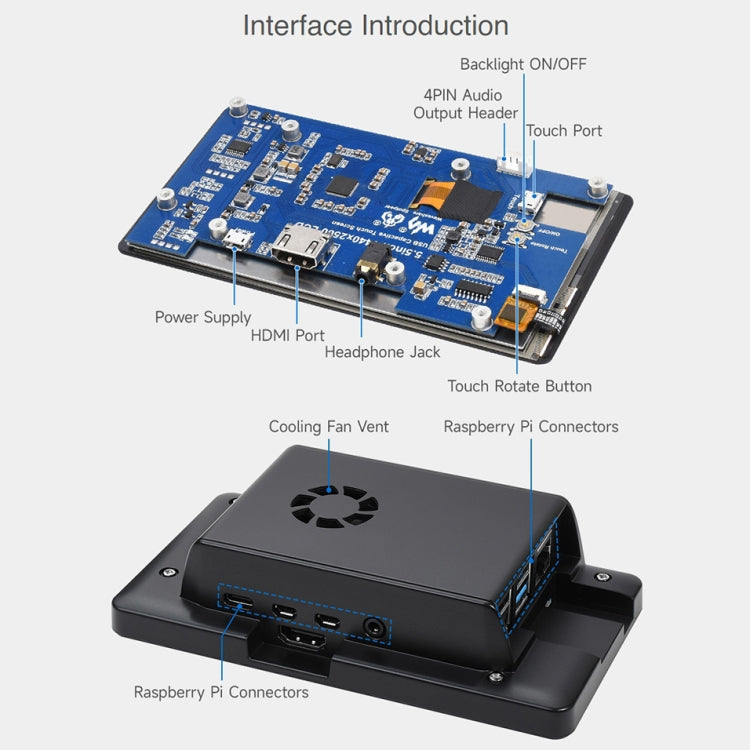 Waveshare 5.5 inch 1440 x 2560 2K Capacitive Touch LCD Display IPS Screen for Raspberry Pi , HDMI Interface - Modules Expansions Accessories by WAVESHARE | Online Shopping UK | buy2fix