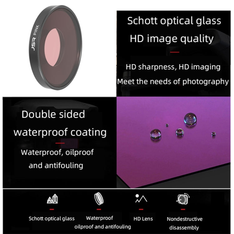 JSR Diving Color Lens Filter For DJI Osmo Action 3 / GoPro Hero11 Black / HERO10 Black / HERO9 Black(Pink) - DJI & GoPro Accessories by JSR | Online Shopping UK | buy2fix