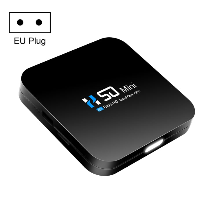 H50 Mini 4K Smart Network TV Box, Android 10.0, RK3318 Quad Core, 2GB+8GB, EU Plug - RK3318 by buy2fix | Online Shopping UK | buy2fix