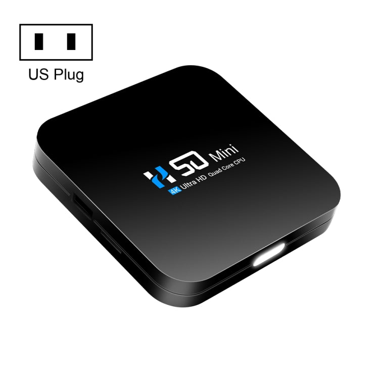 H50 Mini 4K Smart Network TV Box, Android 10.0, RK3318 Quad Core, 2GB+32GB, US Plug - Consumer Electronics by buy2fix | Online Shopping UK | buy2fix