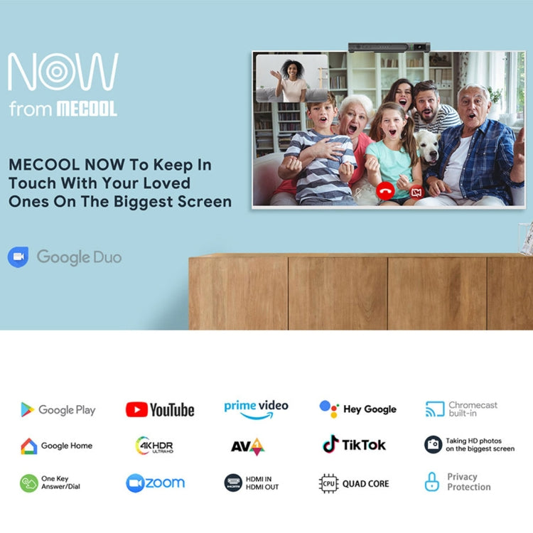 MECOOL KA2 Video Calling on TV Android 10.0 Smart TV Box with Remote Control, Amlogic S905X4 Quad Core Cortex A35, 2GB+16GB, Dual-Band / Ethernet / Camera(US Plug) - Consumer Electronics by MECOOL | Online Shopping UK | buy2fix
