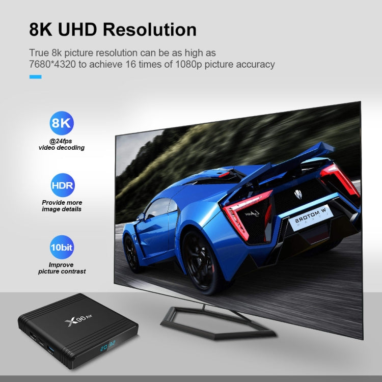 X96 Air 8K Smart TV BOX Android 9.0 Media Player with Remote Control, Quad-core Amlogic S905X3, RAM: 2GB, ROM: 16GB, Dual Band WiFi, EU Plug - Consumer Electronics by buy2fix | Online Shopping UK | buy2fix