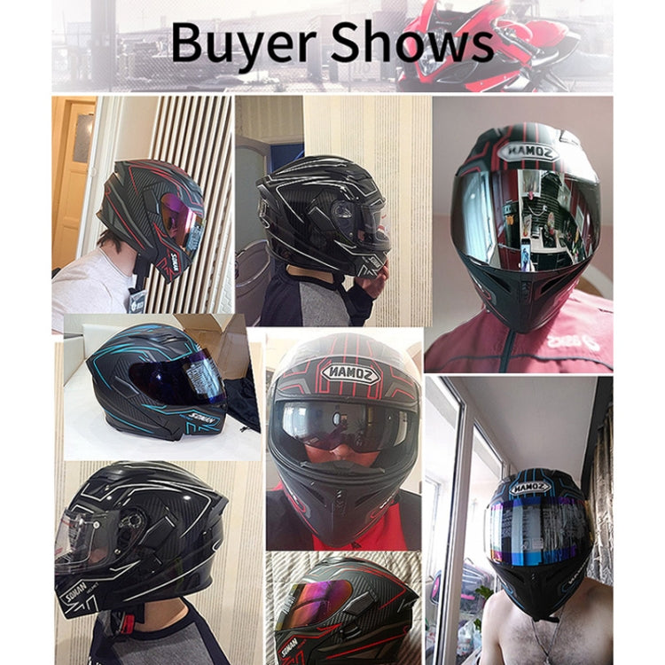 Soman 955 Skyeye Motorcycle Full / Open Face Bluetooth Helmet Headset Full Face, Supports Answer / Hang Up Calls(Black Red) -  by SOMAN | Online Shopping UK | buy2fix