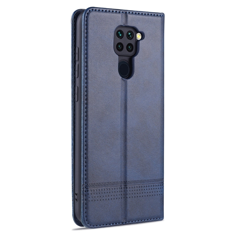 For Xiaomi Redmi Note 9 / 10X AZNS Magnetic Calf Texture Horizontal Flip Leather Case with Card Slots & Holder & Wallet(Dark Blue) - Xiaomi Cases by AZNS | Online Shopping UK | buy2fix