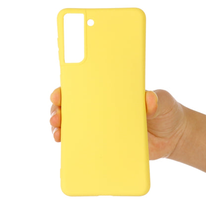 For Samsung Galaxy S21 5G Pure Color Liquid Silicone Shockproof Full Coverage Case(Yellow) - Samsung Accessories by buy2fix | Online Shopping UK | buy2fix