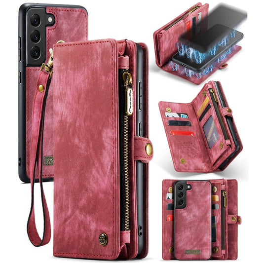 For Samsung Galaxy S21+ 5G CaseMe-008 Detachable Multifunctional Flip Leather Phone Case(Red) - Galaxy S21+ 5G Cases by CaseMe | Online Shopping UK | buy2fix