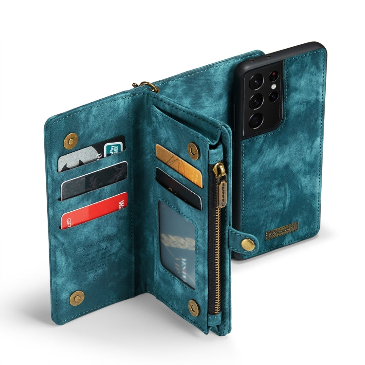 For Samsung Galaxy S21 Ultra 5G CaseMe Detachable Multifunctional Horizontal Flip Leather Case, with Card Slot & Holder & Zipper Wallet & Photo Frame(Green) - Galaxy S21 Ultra 5G Cases by CaseMe | Online Shopping UK | buy2fix