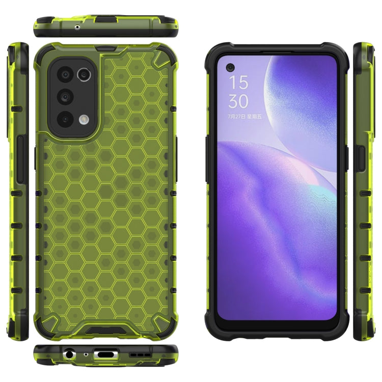 For Oppo Reno5 5G Shockproof Honeycomb PC + TPU Case(Green) - OPPO & vivo Accessories by buy2fix | Online Shopping UK | buy2fix